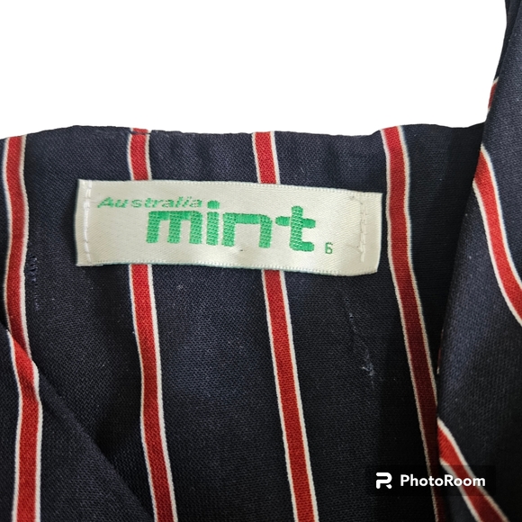 Mint | Pre Loved Singlet in Navy and red Stripe | Size 6 - Picture 6 of 6
